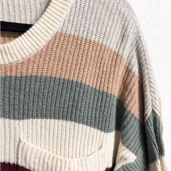 Madewell Womens‎ Thompson Rainbow Stripe Warm Boho Sweater Size Medium Fall - Picture 3 of 6
